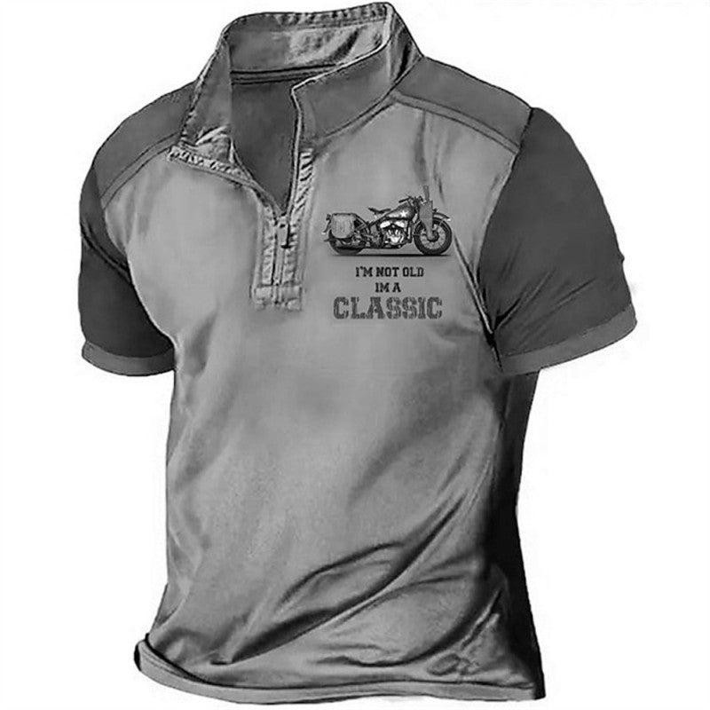 Vintage īsroku vīriešu polo krekls