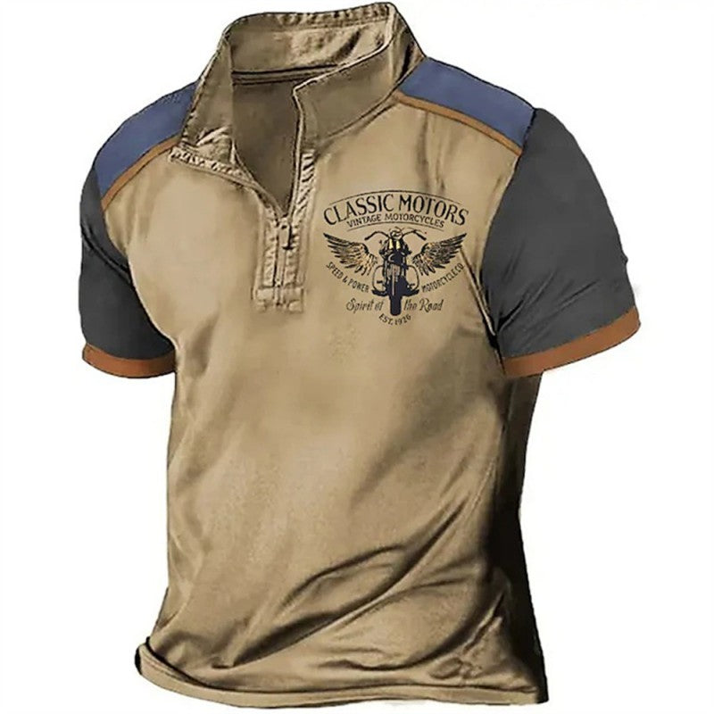 Vintage īsroku vīriešu polo krekls