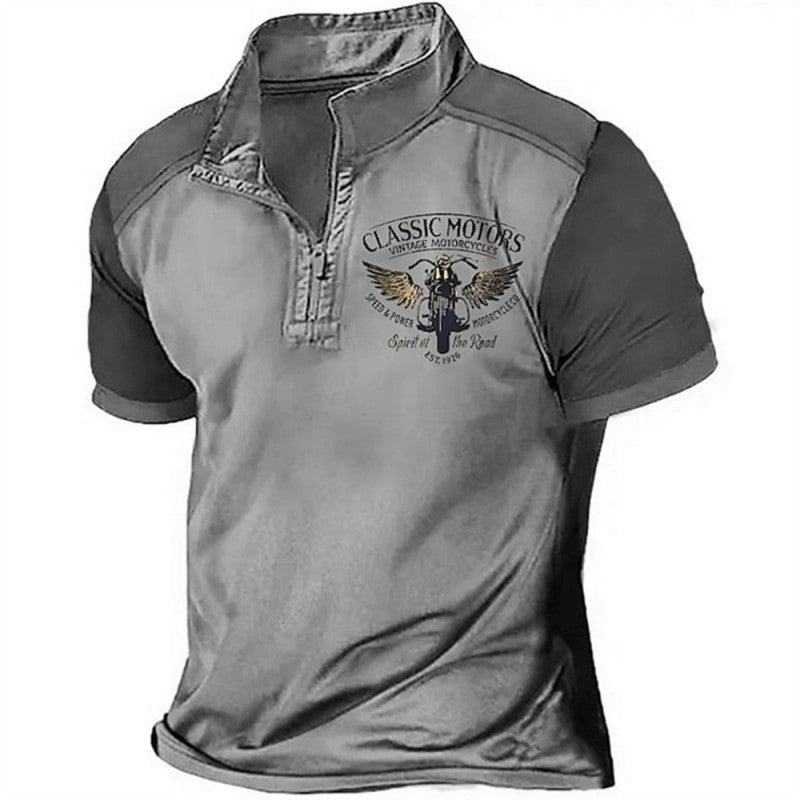 Vintage īsroku vīriešu polo krekls