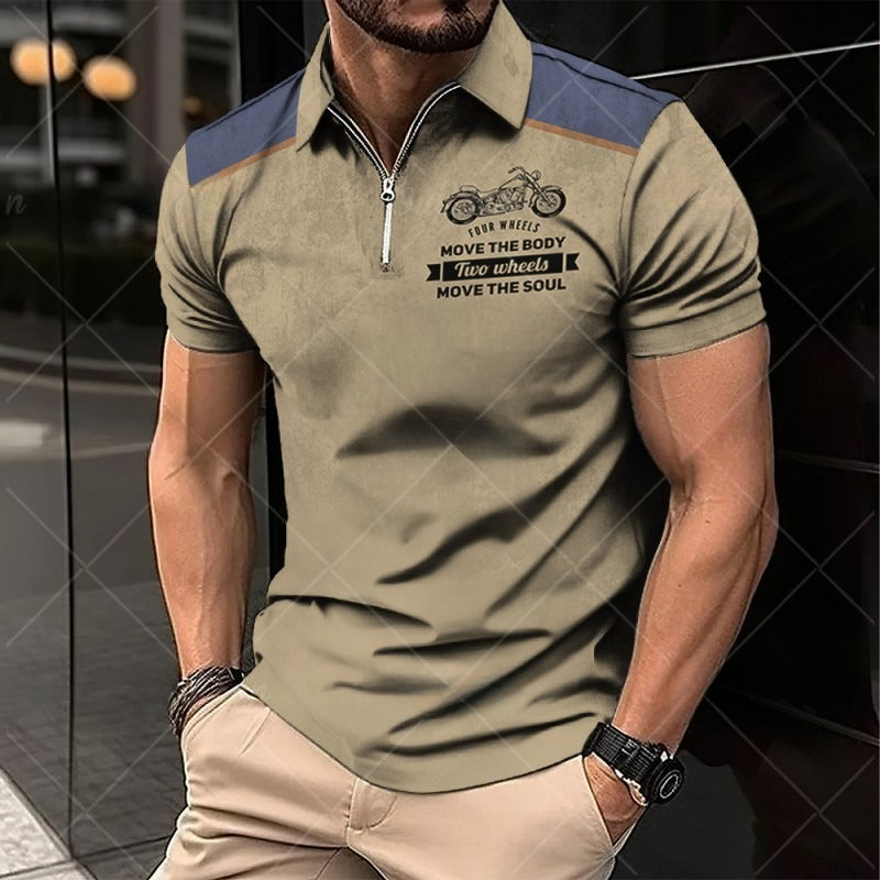 Vintage īsroku vīriešu polo krekls