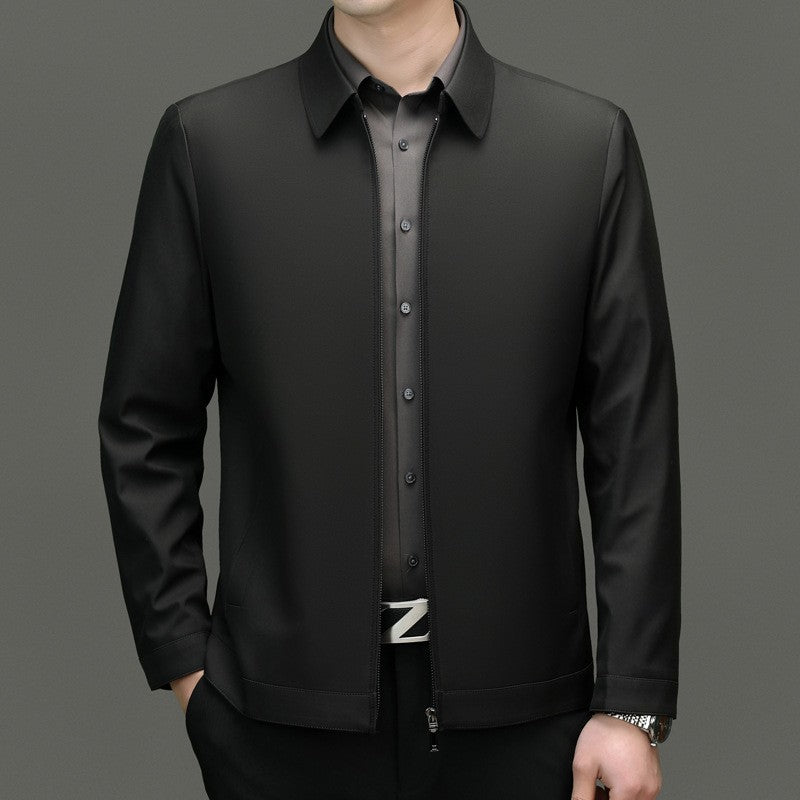 Vienkrāsaina jaka ar lietišķu atloku 