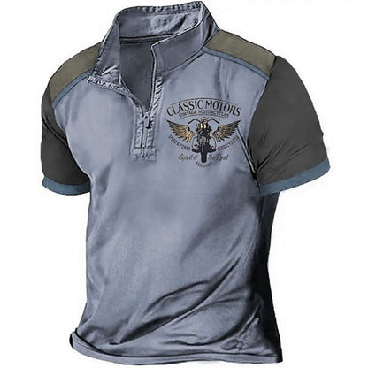 Vintage īsroku vīriešu polo krekls 